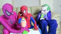 Spiderman vs Frozen Elsa vs Joker - GROSS GOOEY LOUIE BOOGERS! w/ Rainbow Hair! - Funny Superheroes