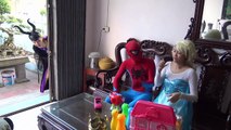1.2.3. Fly Spiderman vs catwomen vs venom Funny Pranks Frozen Elsa Fun Superheroes