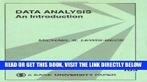 [READ] EBOOK Data Analysis: An Introduction (Quantitative Applications in the Social Sciences)