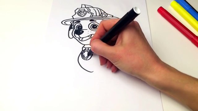 Щенячий Патруль. Раскраска Мультик. Маршал. Paw Patrol. Coloring Cartoon. Marshal.