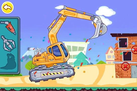 Экскаватор, Погрузчик, Самосвал, Подъемный кран. Мультфильм про строительные машины.