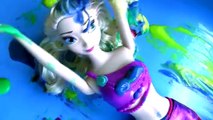 Color Changing Peppa Pig Bathtime Party with Mermaid Elsa Bath Paint Crayons Surprises LEARN COLORS