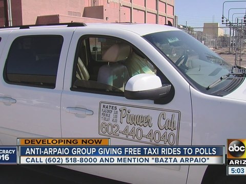 Free taxi rides for voters to the polls in Maricopa County