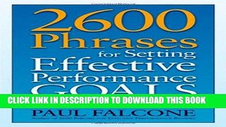 Best Seller 2600 Phrases for Setting Effective Performance Goals: Ready-to-Use Phrases That Really