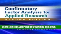 Best Seller Confirmatory Factor Analysis for Applied Research, Second Edition (Methodology in the