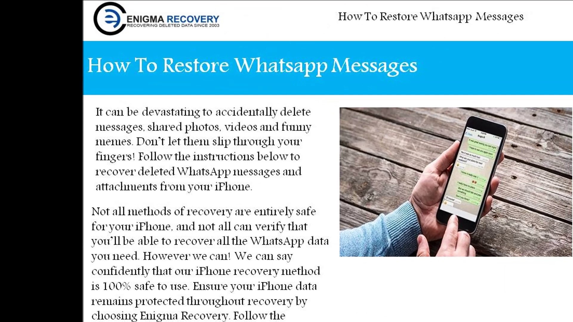 ⁣How To Restore Whatsapp Messages