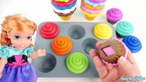 Play Doh Ice Cream Cupcakes Surprise Toys Disney Princess Toddlers Snow Marvel Avenger Hulk Eggs Toy ep4