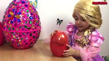 Disney Jasmine And Rapunzel In Real Life Giant Surprise Eggs   Frozen Elsa Toys   Kinder Egg