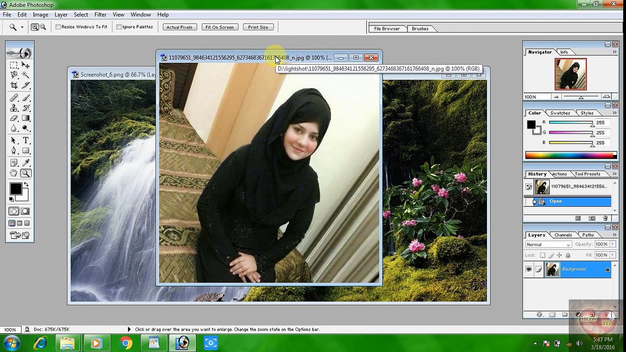 How to change Background in Adobe Photoshop 7.0