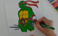 Drawing & Coloring Ninja Turtles Raphael [Kids Draw Art]