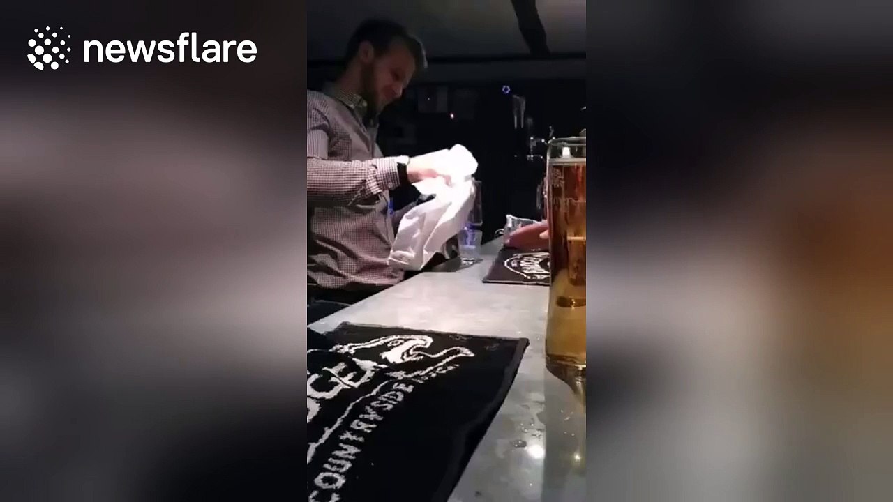 Flaming sambuca goes a bit wrong