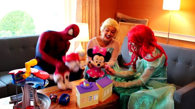 Spiderman EVIL SURPRISE! w_ Frozen Elsa Maleficent Joker Girl Spidergirl Ariel! Superheroes IRL -)-47MkARiNNnk