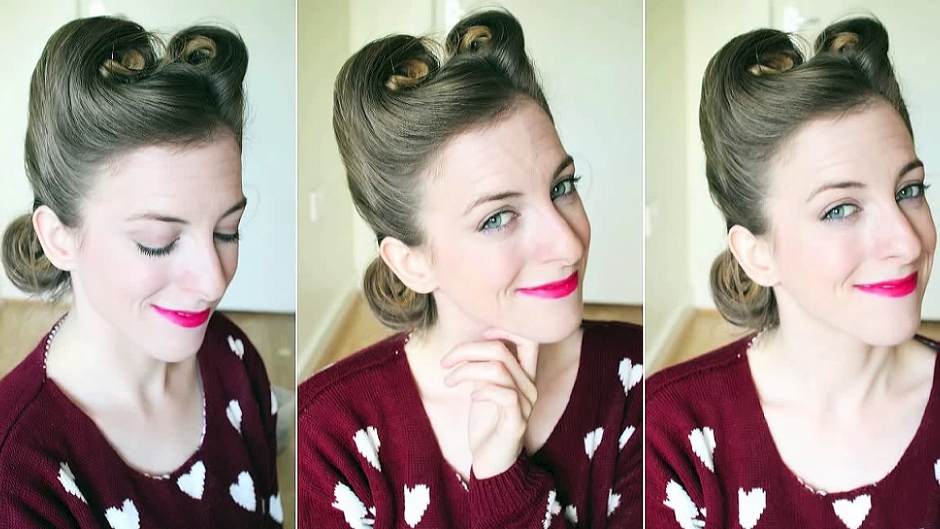 1940s 1950s Pin Up Hair Victory Rolls Dailymotion Video