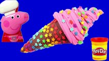 Play Doh Star Rainbow Ice cream with Peppa Pig Toys Kids Videos