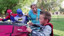  Spider-man Finds Magic Ironman Mask w/ Frozen Elsa Batman Thor Superman Superhero Comedy Video