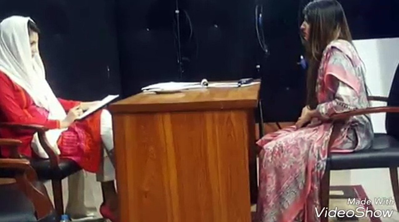 Reham khan while interviewing Bahria University students.