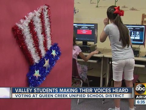 Student voters cast mock ballots ahead of election