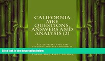 FAVORITE BOOK  California MBE Questions,  Answers and Analysis (2): All 50 states have law