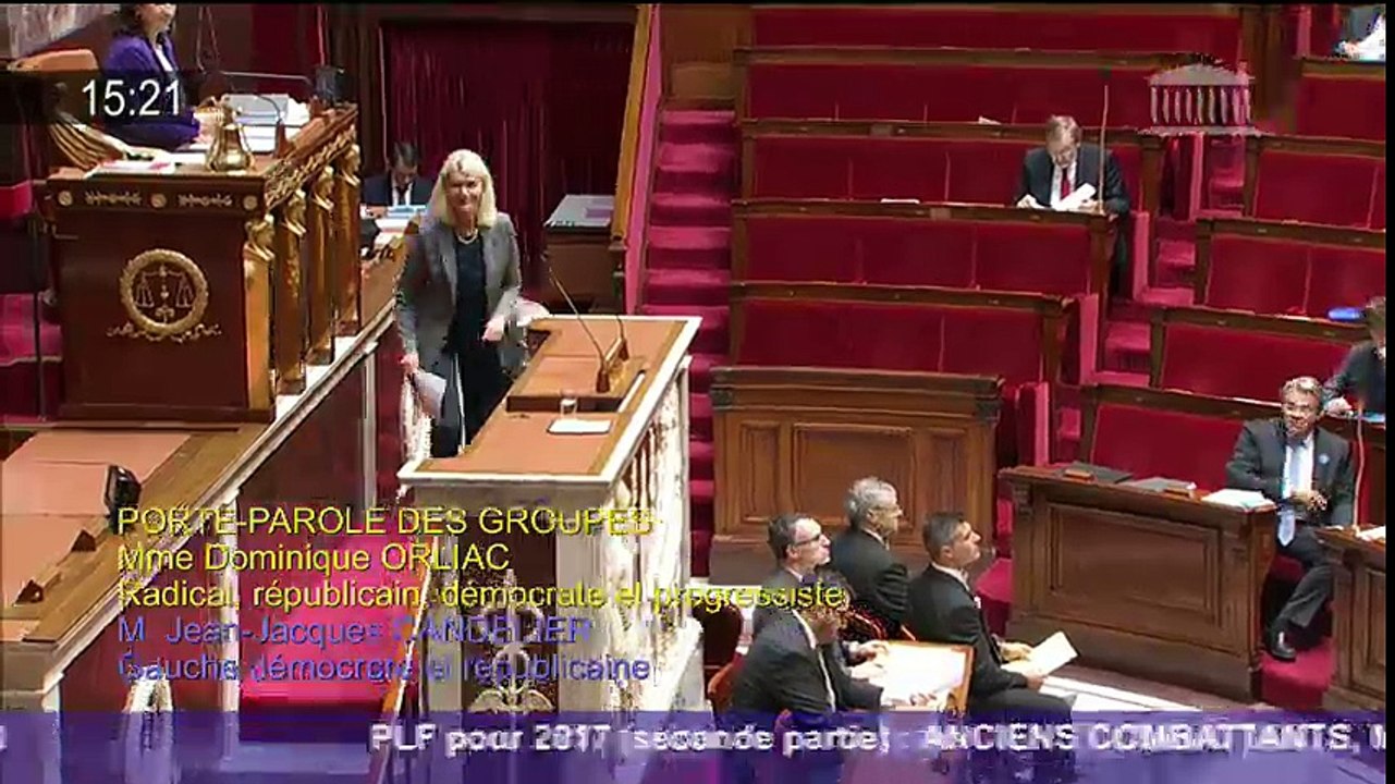 Intervention sur la mission Anciens Combattants du PLF 2017