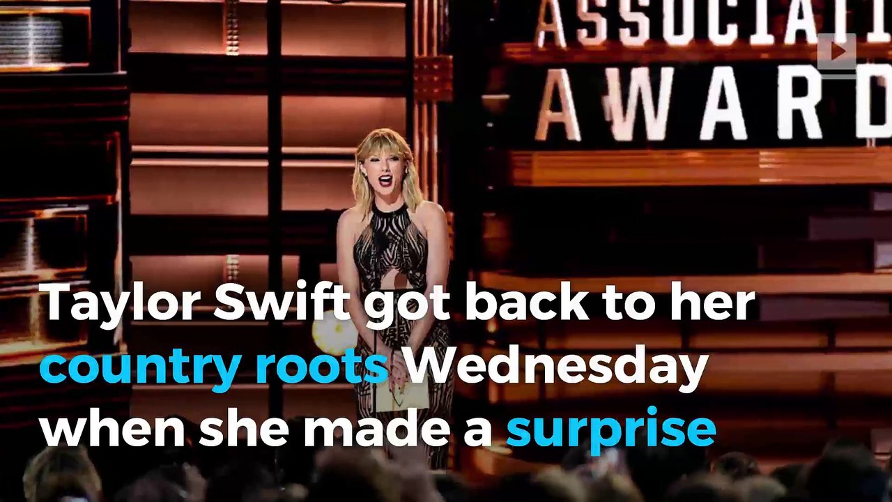 Back to her roots? Taylor Swift makes surprise appearance at CMA Awards