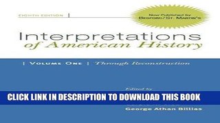 Read Now Interpretations of American History, Volume I: Through Reconstruction: Patterns
