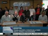 Trabajadores de Argentina protestarán contra los despidos