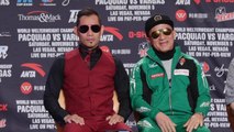 Nonito Donaire gives an animated press conference call for victory in Las Vegas