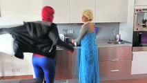 Frozen Elsa Toilet Spider PRANK! SpiderElsa w/ Spiderman, Joker & Pink Spidergirl! Superhero Fun