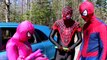 Spiderman FACE REVEAL! w/ Frozen Elsa & Anna, Pink Spidergirl vs Joker, Superman Harley Quinn Candy