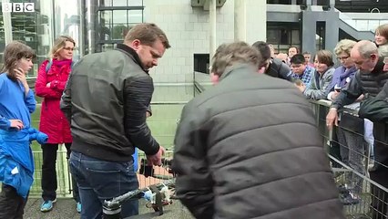 Inventor showcases 'two-minute' hoverboard