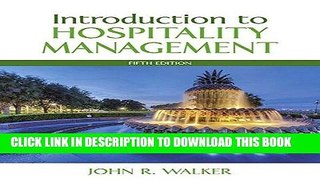Best Seller Introduction to Hospitality Management (5th Edition) Free Read