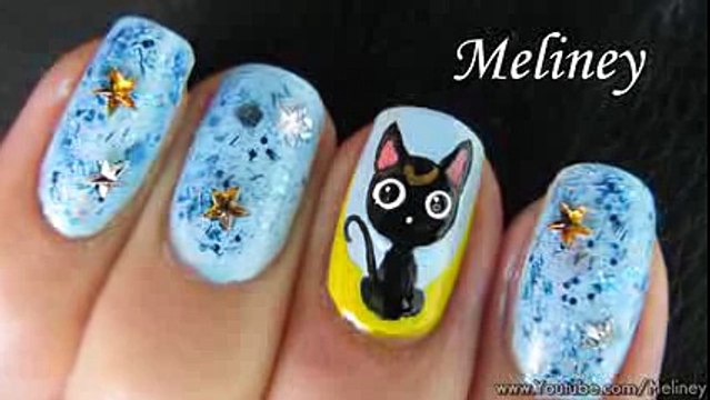 HALLOWEEN NAILS - SAILOR MOON NAIL ART DESIGN ANIME CARTOON FRENCH TIP MANICURE TUTORIAL - YouTube