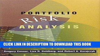 Ebook Portfolio Risk Analysis Free Read