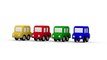 Vidéos éducatifs pour enfants. Quatre voitures colorées. Grue à assembler.