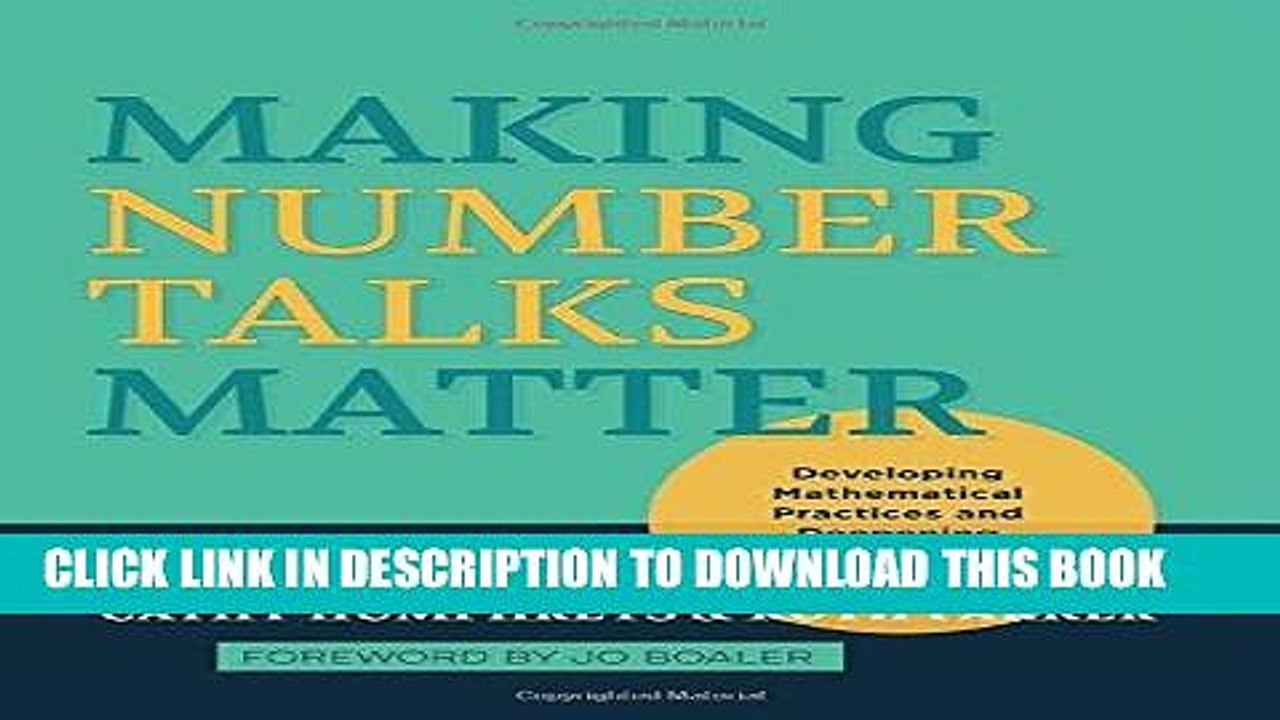 [PDF] Making Number Talks Matter: Developing Mathematical Practices and Deepening Understanding,