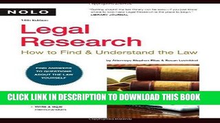 [READ] EBOOK Legal Research: How to Find   Understand the Law ONLINE COLLECTION
