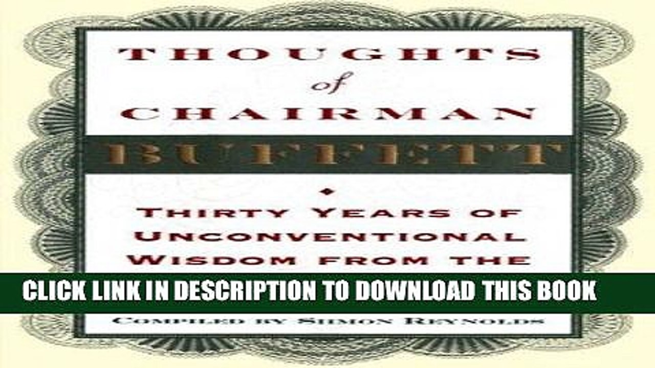 [PDF] Thoughts of Chairman Buffett: Thirty Years of Unconventional Wisdon from the Sage of Omaha