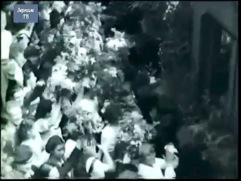 1945, Белорусский вокзал, Первый поезд Победы прибыл в Москву, 10 мая, кинохрони