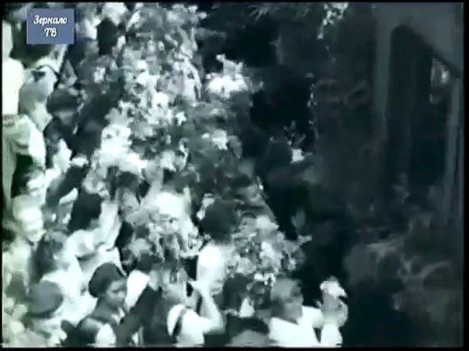 1945, Белорусский вокзал, Первый поезд Победы прибыл в Москву, 10 мая, кинохрони