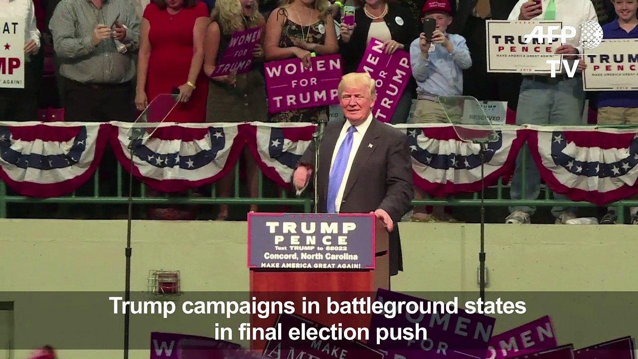 Trump campaigns in battleground states in final election push
