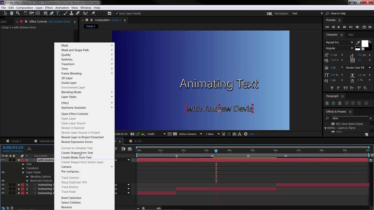 11 After Effects Text Animation - Putting it together Pt 2