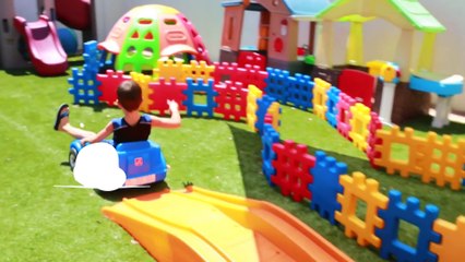 POLICE BABY ELI ~ Little Tikes Cozy Coupe Challenge Baby Eli Learns to DRIVE Obstacle Course Track