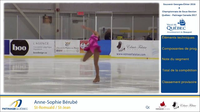 Championnats A de la section Québec 2017 - Glace 4 Pré-Novice Dames prog. court Ech.1 - 3