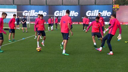 FC Barcelona training session: Sights set on Sevilla