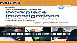 Read Now Essential Guide to Workplace Investigations, The: A Step-By-Step Guide to Handling