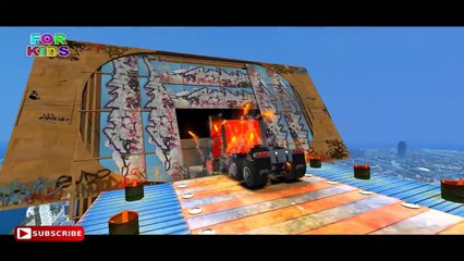 TRAILER TRUCK PARTY with FUNNY SPIDERMAN Superheroes Fun Video Songs for Children with Action