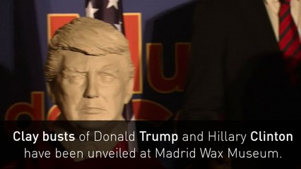 Clay busts of Trump and Clinton unveiled in Madrid