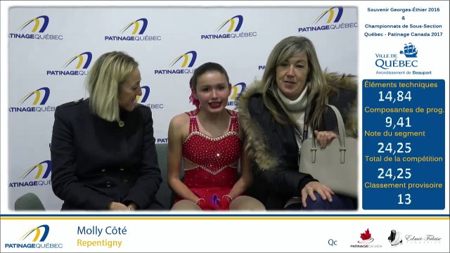 Championnats A de la section Québec 2017 - Glace 4 Pré-Novice Dames prog. court Ech.5-9