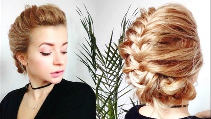 MEDIUM SHORT HAIRSTYLE FAUX MOHAWK STYLE UPDO BUN WITH BRAIDS | Awesome Hairstyles