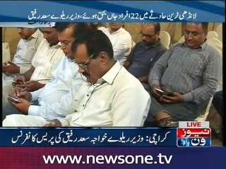 Karachi: Railway Minister Khawaja Saad Rafique's press conference